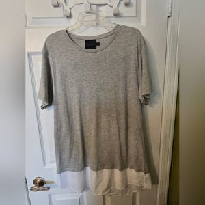 Topman Light Gray Tee With White Colourblock Detail Size Xl